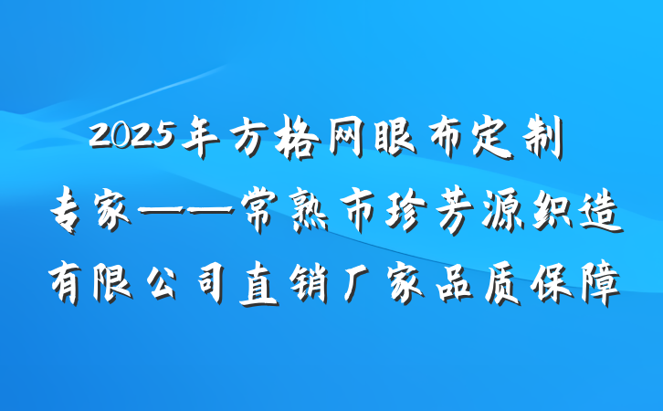 2025年方格网眼布定制专家——常熟市珍芳源织造有限公司直销厂家品质保障