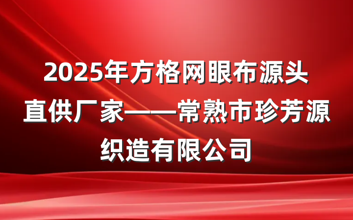2025年方格网眼布源头直供厂家——常熟市珍芳源织造有限公司