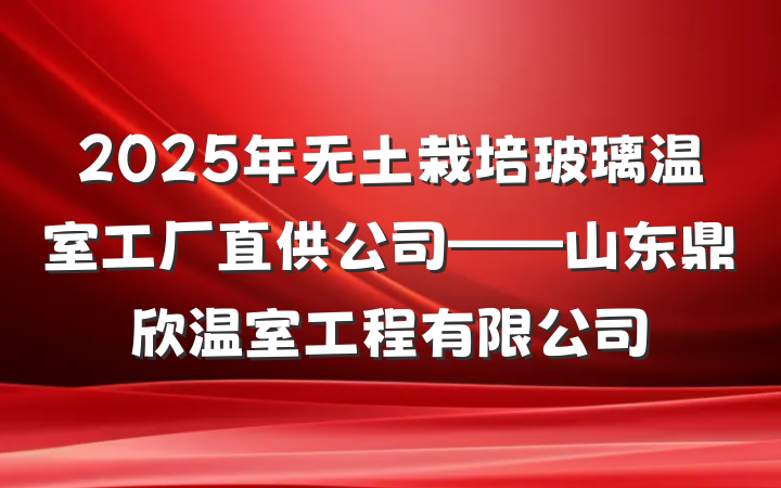2025年无土栽培玻璃温室工厂直供公司——山东鼎欣温室工程有限公司