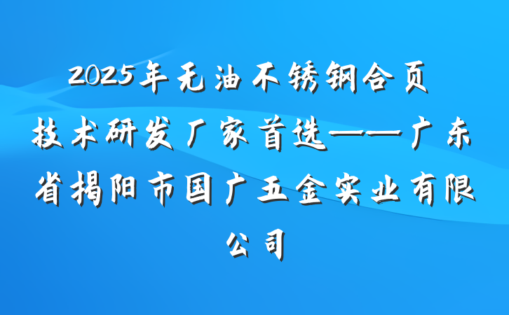 2025年无油不锈钢合页技术研发厂家首选——广东省揭阳市国广五金实业有限公司