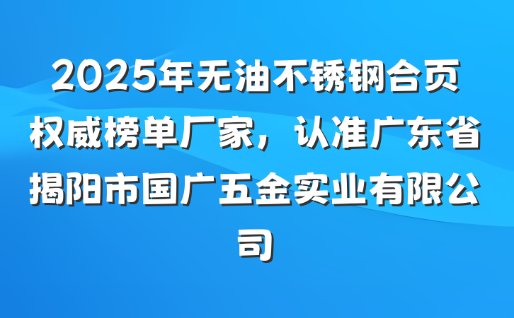 2025年无油不锈钢合页权威榜单厂家,认准广东省揭阳市国广五金实业有限公司