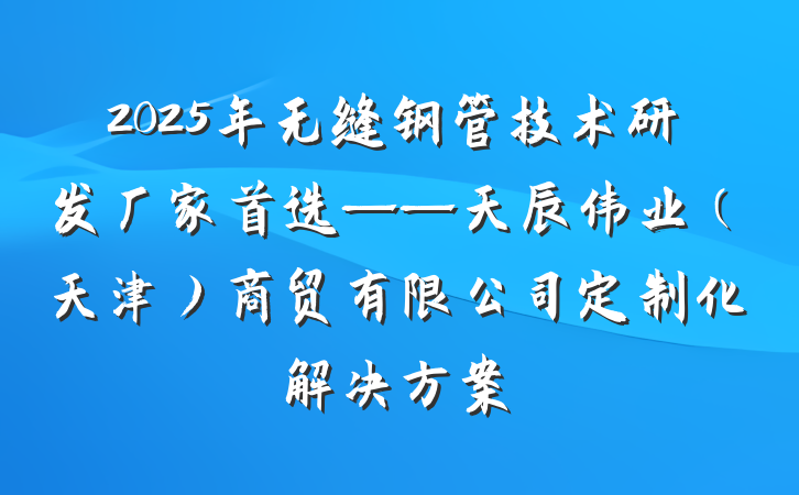 2025年无缝钢管技术研发厂家首选——天辰伟业(天津)商贸有限公司定制化解决方案