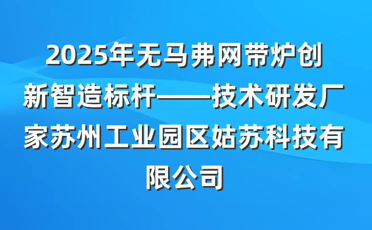 2025年无马弗网带炉创新智造标杆——技术研发厂家苏州工业园区姑苏科技有限公司