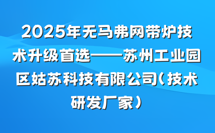 2025年无马弗网带炉技术升级首选——苏州工业园区姑苏科技有限公司（技术研发厂家）