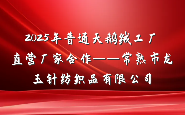2025年普通天鹅绒工厂直营厂家合作——常熟市龙玉针纺织品有限公司