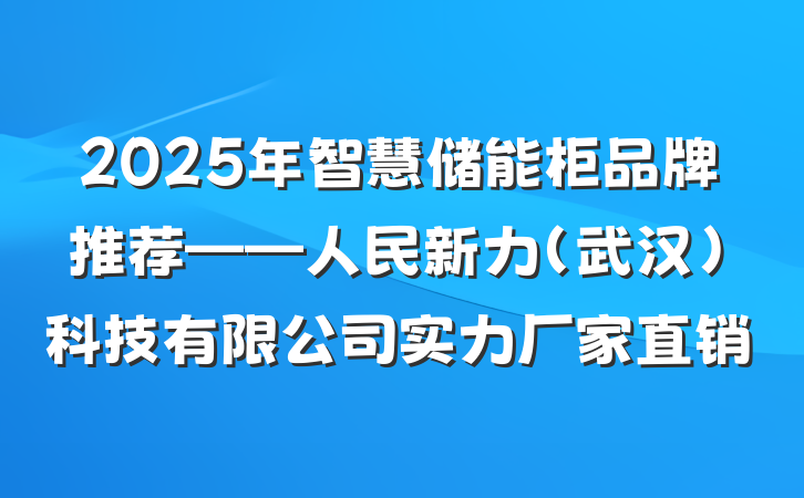 2025年智慧储能柜品牌推荐——人民新力（武汉）科技有限公司实力厂家直销