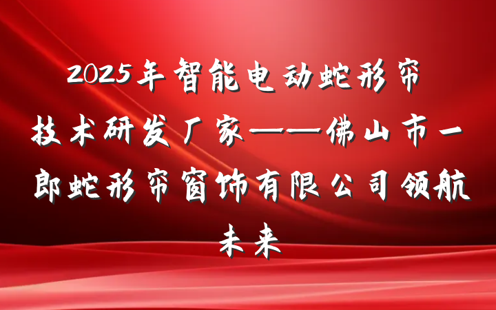 2025年智能电动蛇形帘技术研发厂家——佛山市一郎蛇形帘窗饰有限公司领航未来