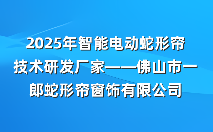 2025年智能电动蛇形帘技术研发厂家——佛山市一郎蛇形帘窗饰有限公司