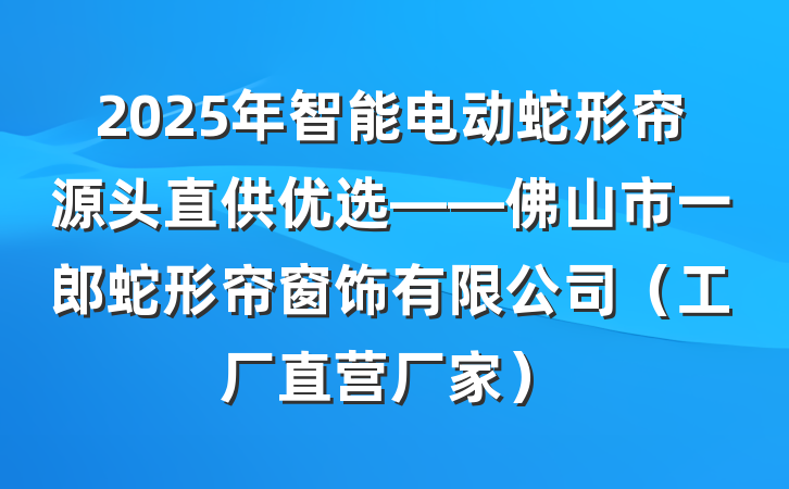 2025年智能电动蛇形帘源头直供优选——佛山市一郎蛇形帘窗饰有限公司(工厂直营厂家)