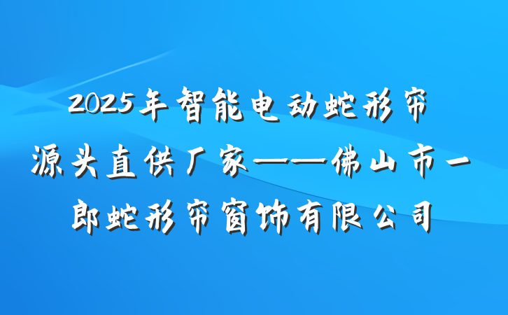 2025年智能电动蛇形帘源头直供厂家——佛山市一郎蛇形帘窗饰有限公司