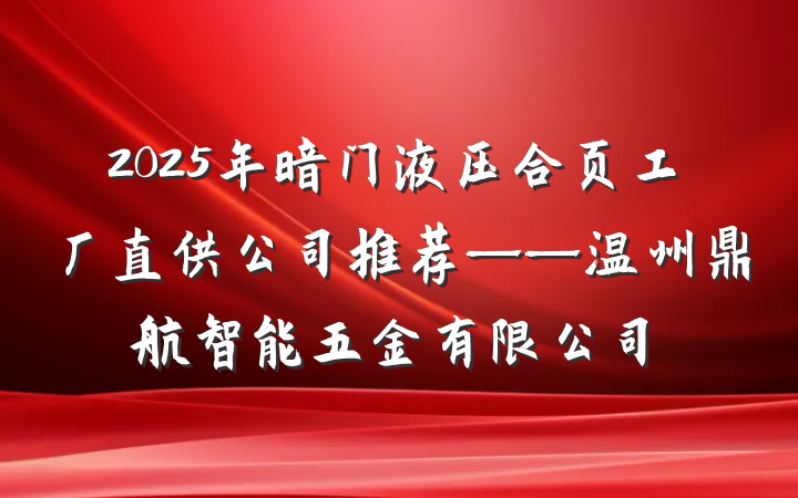 2025年暗门液压合页工厂直供公司推荐——温州鼎航智能五金有限公司