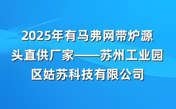 2025年有马弗网带炉源头直供厂家——苏州工业园区姑苏科技有限公司