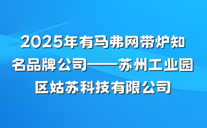 2025年有马弗网带炉知名品牌公司——苏州工业园区姑苏科技有限公司