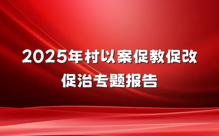 2025年村以案促教促改促治专题报告
