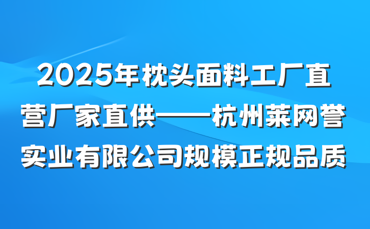 2025年枕头面料工厂直营厂家直供——杭州莱网誉实业有限公司规模正规品质