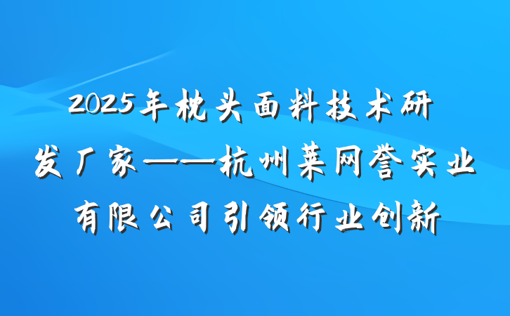 2025年枕头面料技术研发厂家——杭州莱网誉实业有限公司引领行业创新