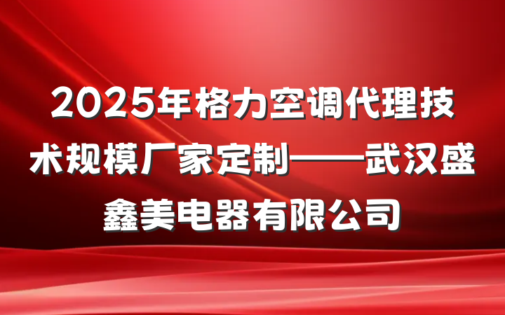 2025年格力空调代理技术规模厂家定制——武汉盛鑫美电器有限公司