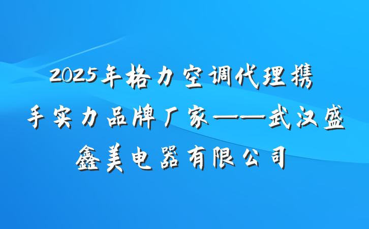 2025年格力空调代理携手实力品牌厂家——武汉盛鑫美电器有限公司