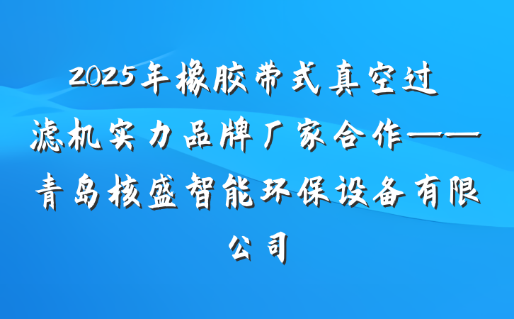 2025年橡胶带式真空过滤机实力品牌厂家合作——青岛核盛智能环保设备有限公司
