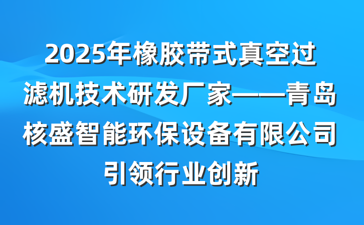 2025年橡胶带式真空过滤机技术研发厂家——青岛核盛智能环保设备有限公司引领行业创新