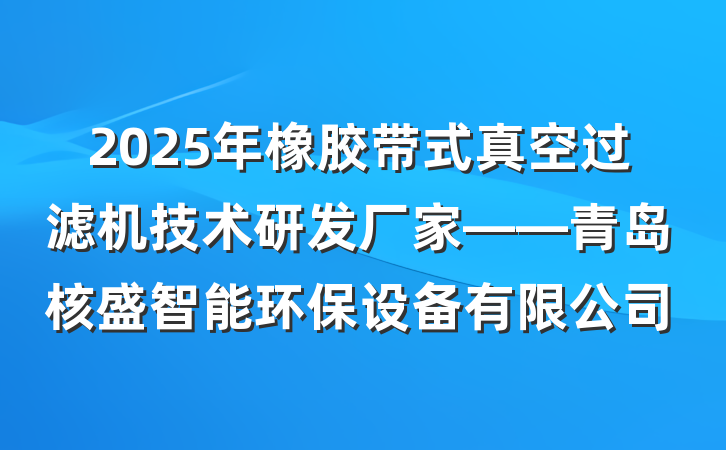 2025年橡胶带式真空过滤机技术研发厂家——青岛核盛智能环保设备有限公司