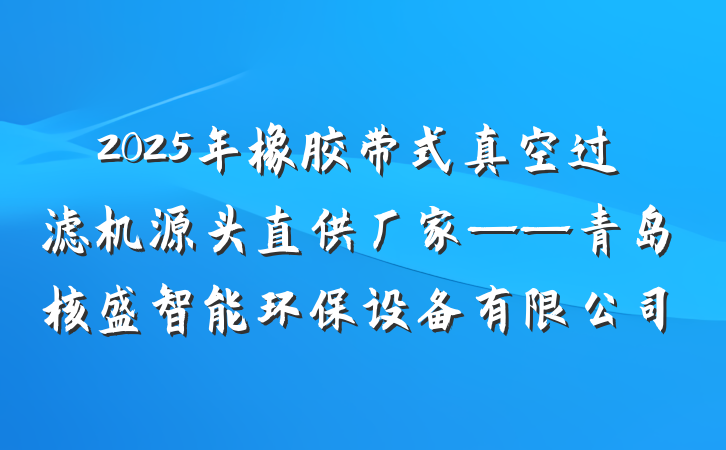 2025年橡胶带式真空过滤机源头直供厂家——青岛核盛智能环保设备有限公司