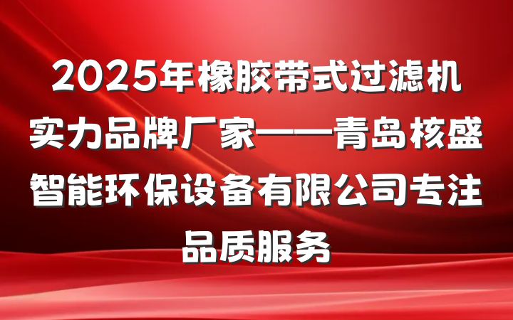 2025年橡胶带式过滤机实力品牌厂家——青岛核盛智能环保设备有限公司专注品质服务