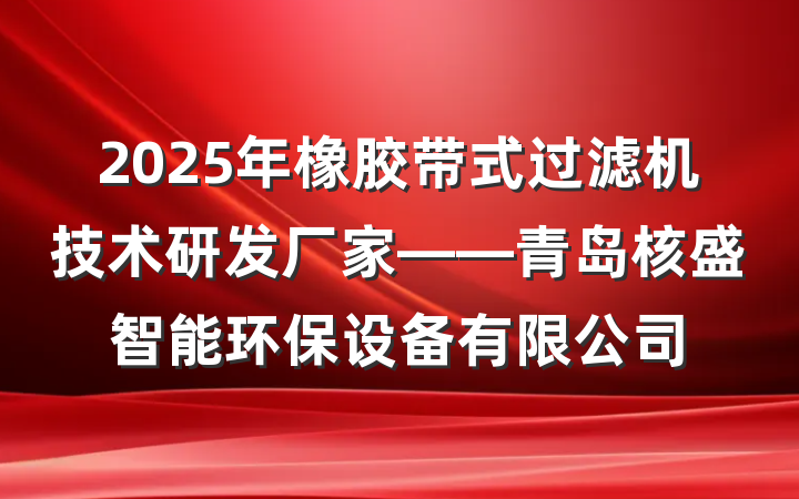 2025年橡胶带式过滤机技术研发厂家——青岛核盛智能环保设备有限公司
