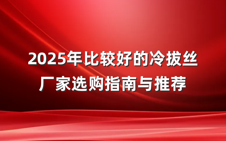 2025年比较好的冷拔丝厂家选购指南与推荐