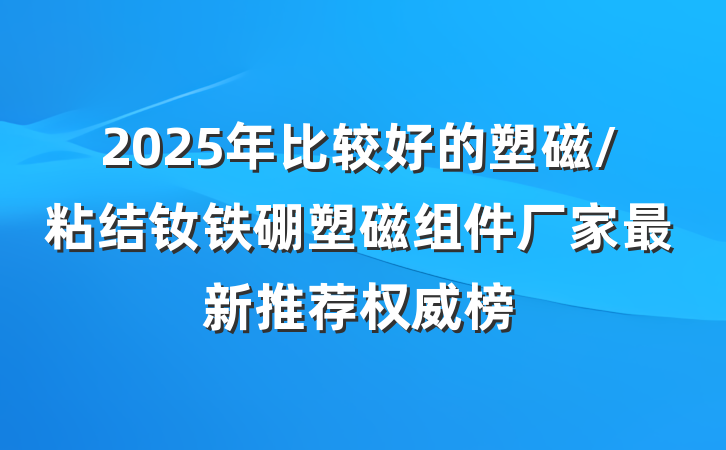 2025年比较好的塑磁/粘结钕铁硼塑磁组件厂家最新推荐权威榜
