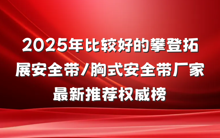 2025年比较好的攀登拓展安全带/胸式安全带厂家最新推荐权威榜