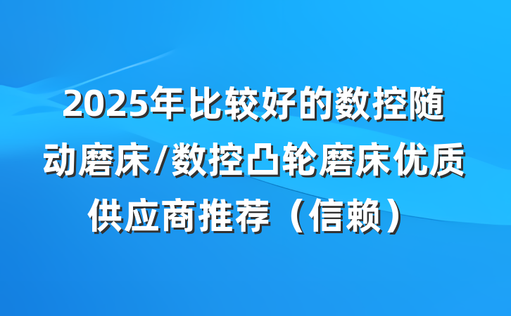 2025年比较好的数控随动磨床/数控凸轮磨床优质供应商推荐（信赖）