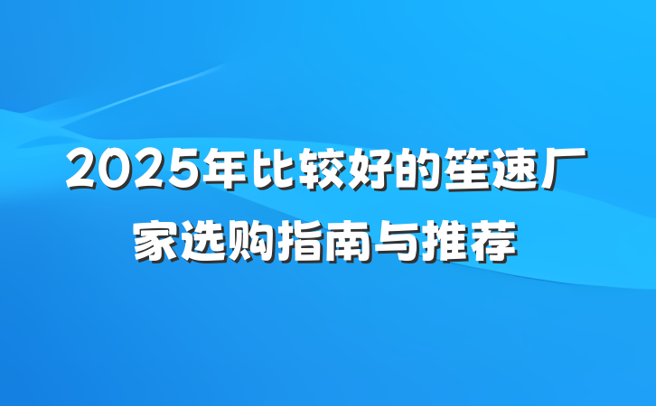 2025年比较好的笙速厂家选购指南与推荐