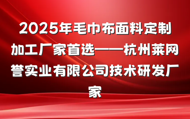 2025年毛巾布面料定制加工厂家首选——杭州莱网誉实业有限公司技术研发厂家