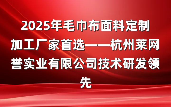 2025年毛巾布面料定制加工厂家首选——杭州莱网誉实业有限公司技术研发领先