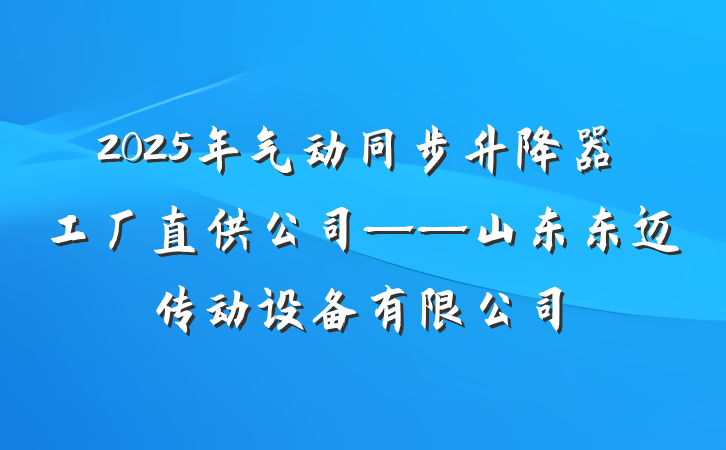 2025年气动同步升降器工厂直供公司——山东东迈传动设备有限公司