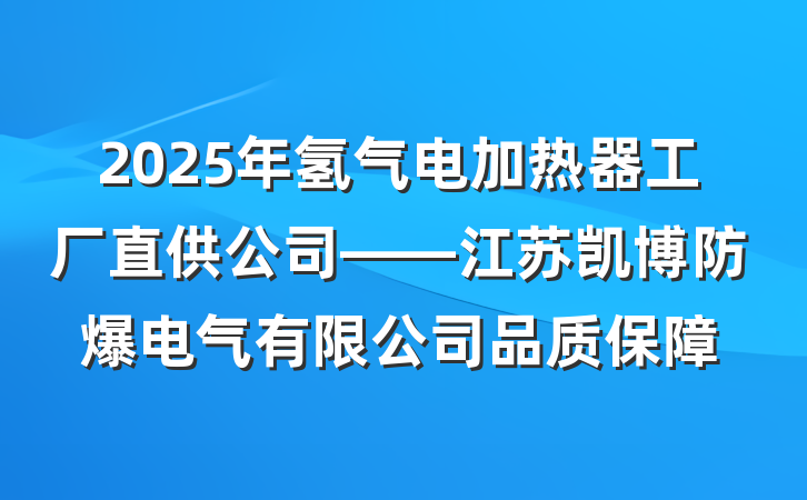2025年氢气电加热器工厂直供公司——江苏凯博防爆电气有限公司品质保障