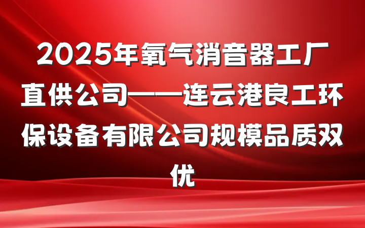 2025年氧气消音器工厂直供公司——连云港良工环保设备有限公司规模品质双优
