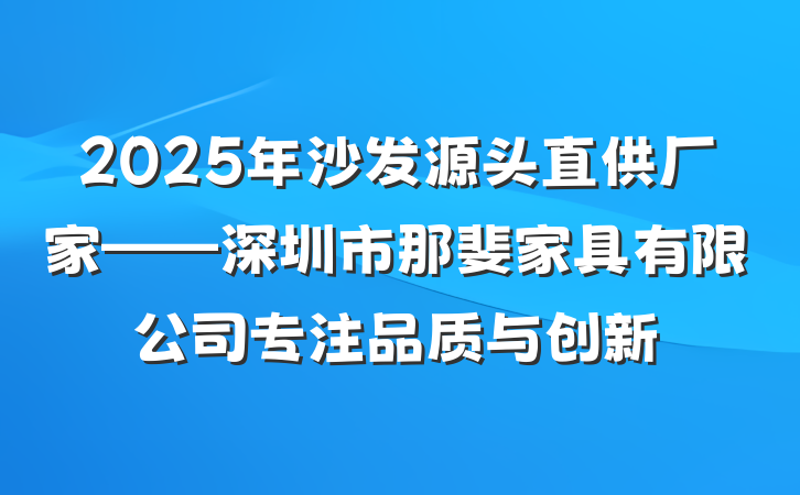 2025年沙发源头直供厂家——深圳市那斐家具有限公司专注品质与创新