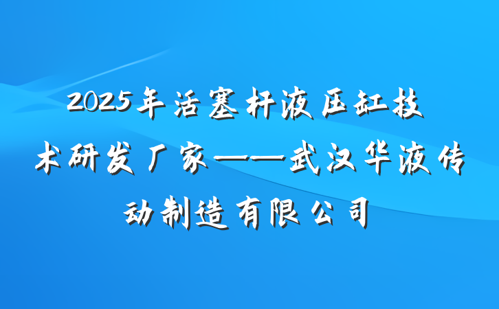 2025年活塞杆液压缸技术研发厂家——武汉华液传动制造有限公司
