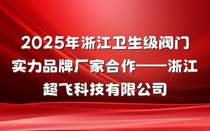 2025年浙江卫生级阀门实力品牌厂家合作——浙江超飞科技有限公司