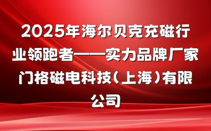 2025年海尔贝克充磁行业领跑者——实力品牌厂家门格磁电科技（上海）有限公司
