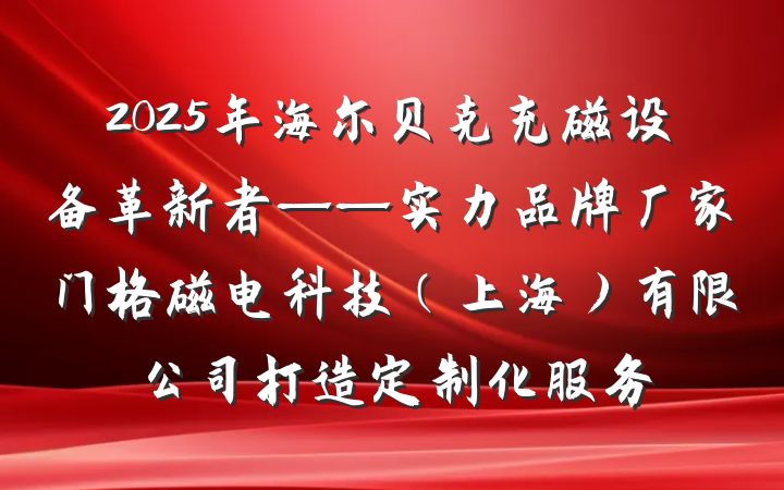 2025年海尔贝克充磁设备革新者——实力品牌厂家门格磁电科技（上海）有限公司打造定制化服务