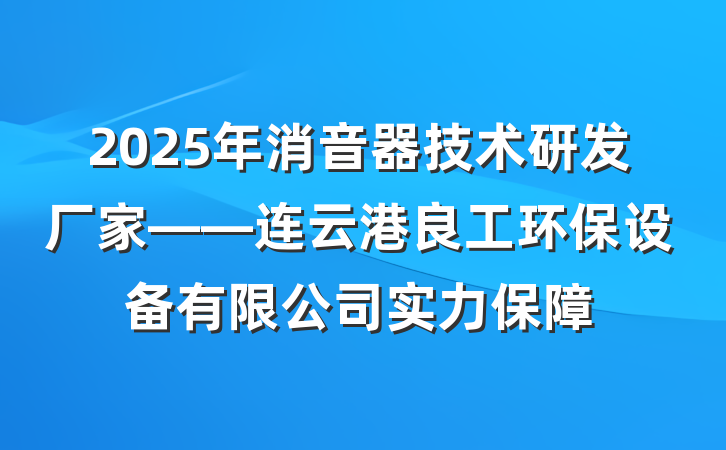 2025年消音器技术研发厂家——连云港良工环保设备有限公司实力保障