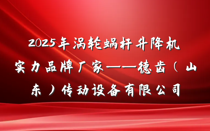 2025年涡轮蜗杆升降机实力品牌厂家——德齿（山东）传动设备有限公司