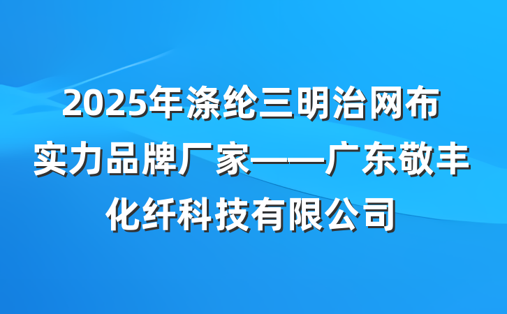 2025年涤纶三明治网布实力品牌厂家——广东敬丰化纤科技有限公司