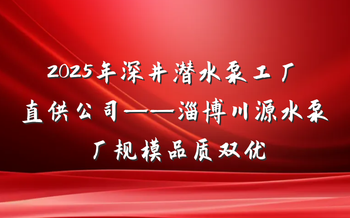 2025年深井潜水泵工厂直供公司——淄博川源水泵厂规模品质双优