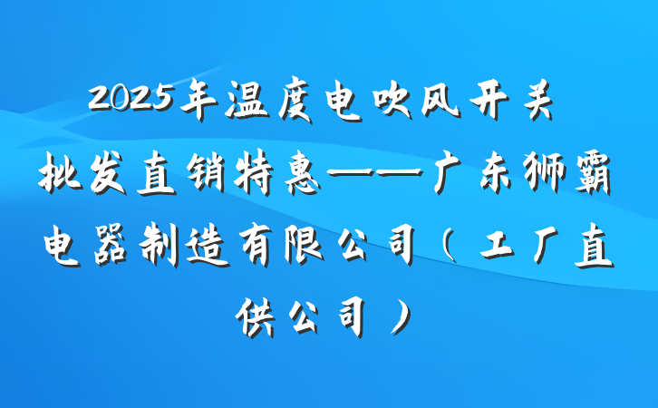 2025年温度电吹风开关批发直销特惠——广东狮霸电器制造有限公司（工厂直供公司）