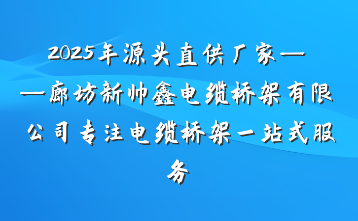 2025年源头直供厂家——廊坊新帅鑫电缆桥架有限公司专注电缆桥架一站式服务