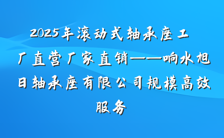 2025年滚动式轴承座工厂直营厂家直销——响水旭日轴承座有限公司规模高效服务
